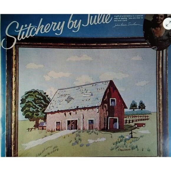 The Red Barn 16 X 20 Paragon Stitchery 1975 Kit A5000 Pres Eisenhower Design - Picture 12 of 13